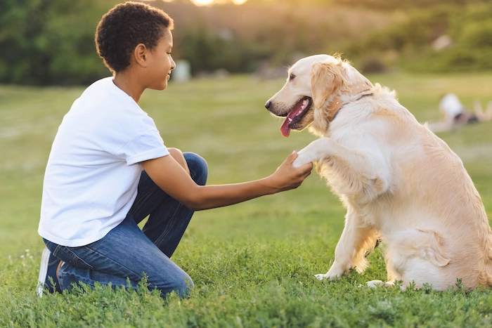 Teenager with his dog